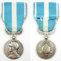 Сребърен военен медал-Франция-1930-Колониален-Оригинал, снимка 1 - Колекции - 38632834