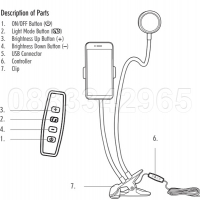 НОВИ! Селфи ринг лампа LED VLOGGING стойка за телефон 2в1, снимка 9 - Селфи стикове, аксесоари - 36502218