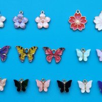 цвете пеперудка фигурки за колие цветя пеперудки, снимка 2 - Колиета, медальони, синджири - 34323124
