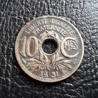 Стара монета 10 сантима 1931 г. Франция -топ !, снимка 1 - Нумизматика и бонистика - 42210955