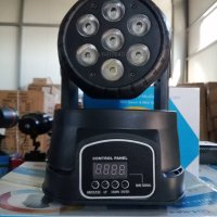 Диско прожектор 7 led mini moving head  лед  с въртяща се глава, снимка 1 - Лед осветление - 42552737