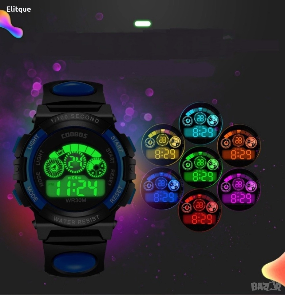 Мултифункционален детски водоустойчив до 30 метра часовник, снимка 1
