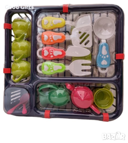 Детски кухненски сет със сушилник и прибори, снимка 1