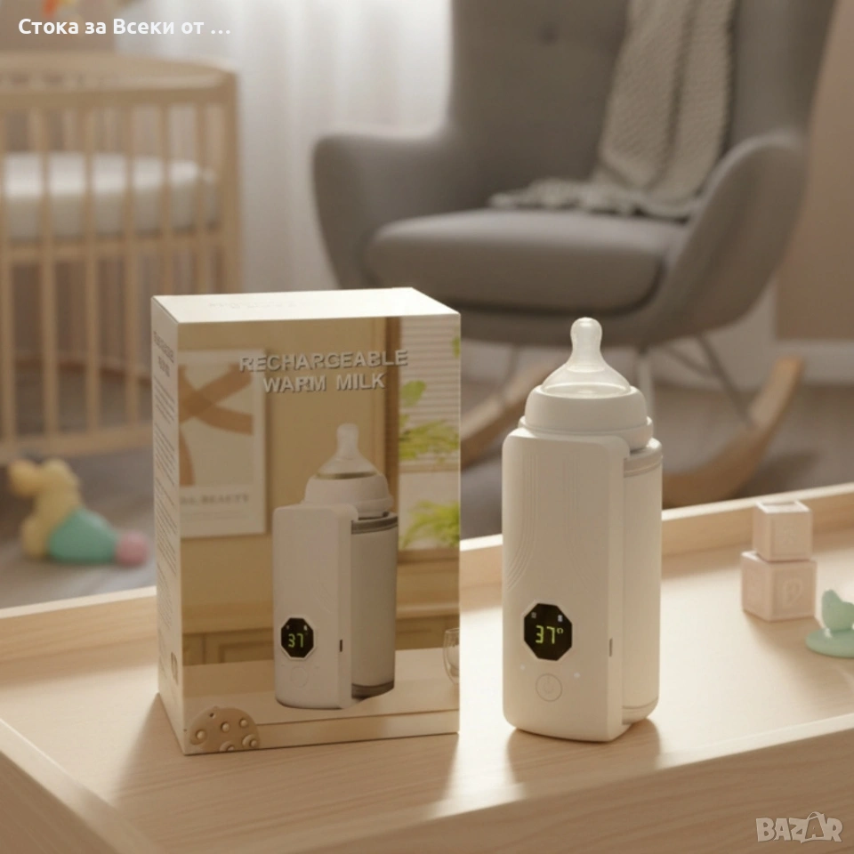 Безжичен подгревател за бебешко шише с дисплей и 6 температурни степени, снимка 1
