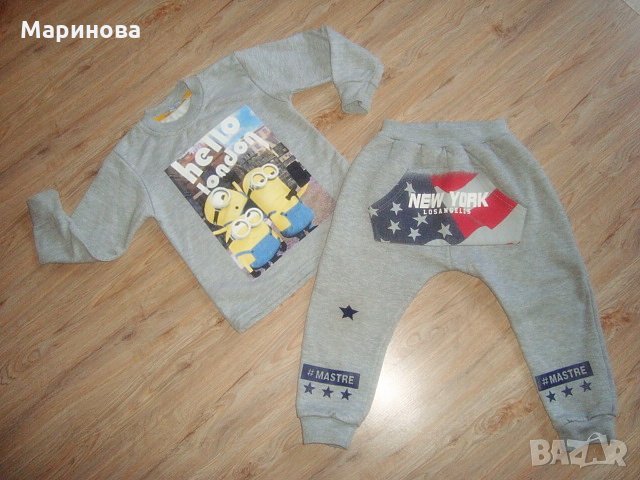 Ватирана блузка МИНЬОНИТЕ 4-5г.подарък панталон, снимка 1