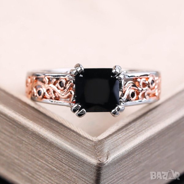 Пръстен с черен циркон, снимка 1