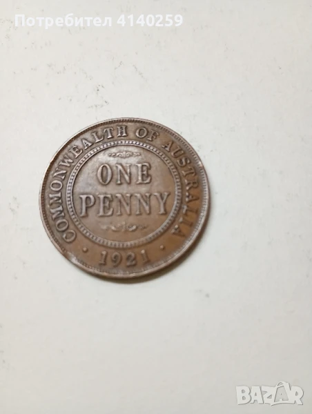 Австралия монета 1 Пени 1921 г , снимка 1