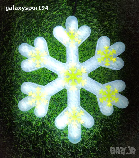 Малка и голяма жълта лед звезда двулицева коледна фигурка лед фигури, снимка 1