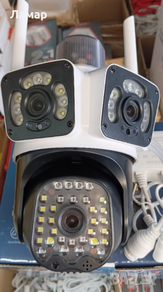 Тройна безжична IP камера с WiFi приложение iCSee 12MP, снимка 1