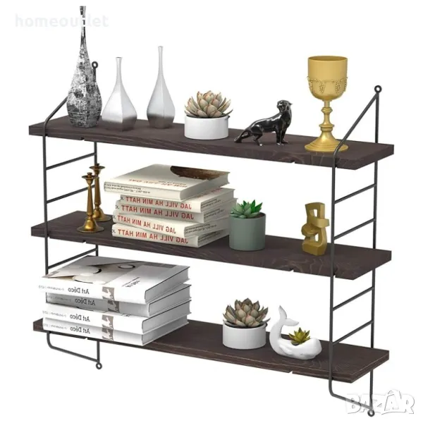 ПРОМОЦИЯ Стенна етажерка на 3 нива UNHO XJJ444-GY, снимка 1