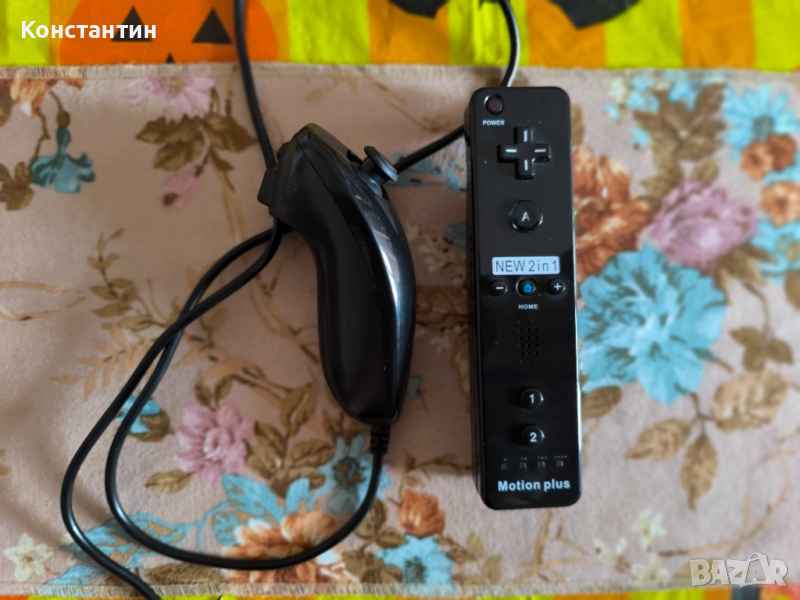 Комплект Wii Дистанционно + Wii Нунчук контролер / Wii Remote control + Wii Nunchuk, снимка 1