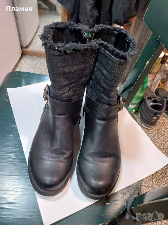 Продавам зимни кожени ботуши 38 номер, снимка 1