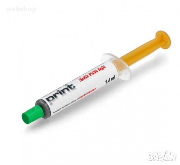 Тинол паста TermoPasty , за запояване, спринцовка, 1,4ml, Sn62, Pb36, Ag2, снимка 1