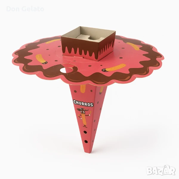 Кутия за чурос Сомбреро с място за сос, снимка 1