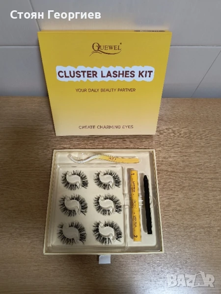 Комплект за удължаване на мигли QUEWEL, 6 чифта, естествен вид, снимка 1