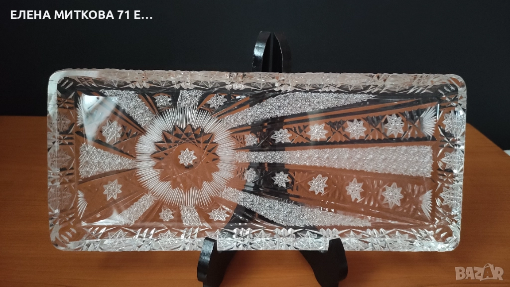 Уникално кристално плато на Бохемия много масивно, снимка 1