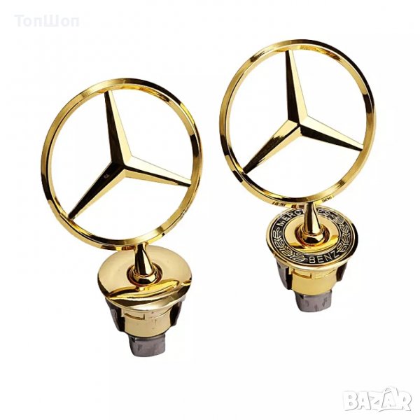 Емблема за Mercedes - Gold - Мерник за Мерцедес, снимка 1