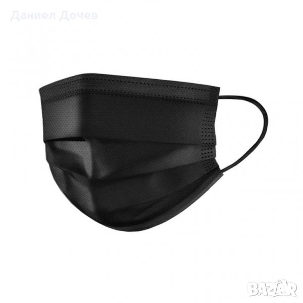ПРОМО ЦЕНА! ЧЕРНА трипластова маска с ластик , снимка 1