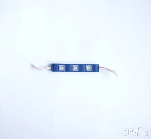 Светодиодна лайсна с 3 диода самозалепваща синя 12V 1W, снимка 1