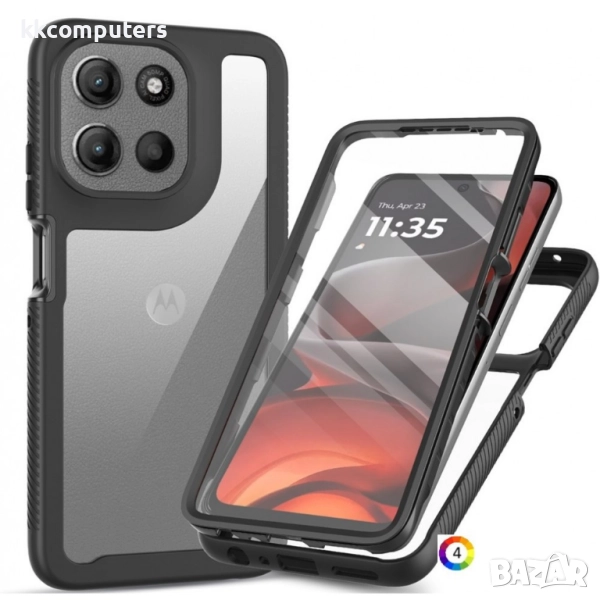 Clear Case for Motorola Moto G86 5G / Power 5G | Комплект с Протектор | Черен, Тъмносин, Лилав, Розо, снимка 1