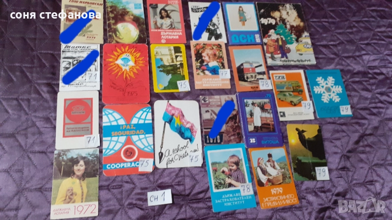 Колекция календарчета по години , снимка 1