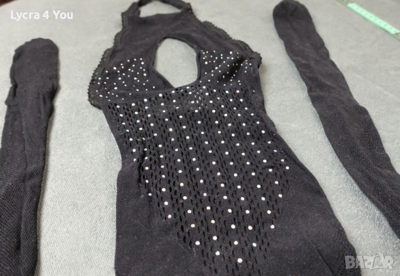 Ann Summers M/L черно мрежесто целокупно боди с камъчета, снимка 1