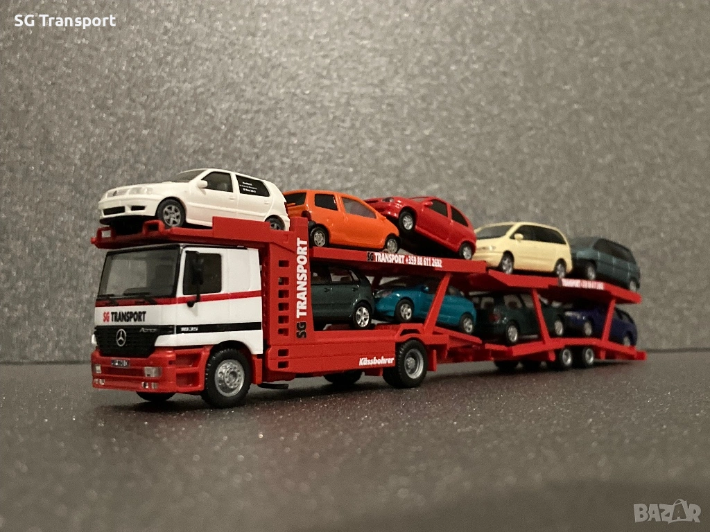 Mercedes Actros 1835 MP1 Kässbohrer SuperTrans Herpa 1:87 Автовоз, снимка 1