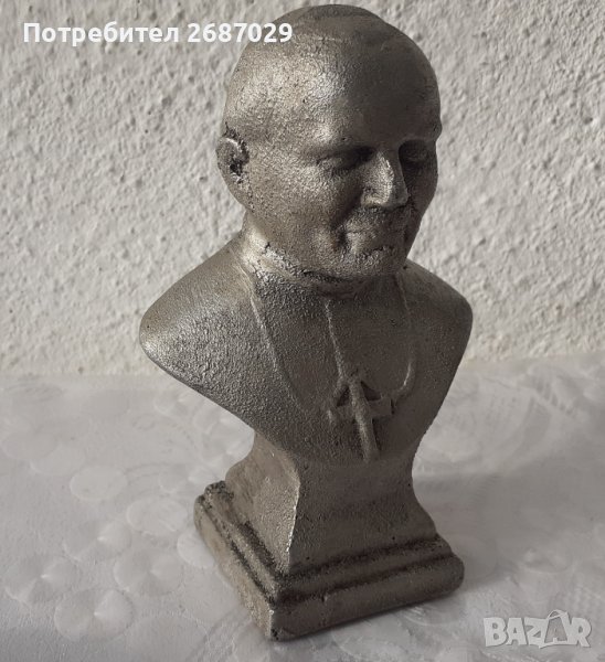 Йоан Павел II, папа бюст метал, снимка 1
