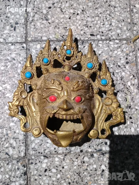 Стара бронзова маска-99, снимка 1