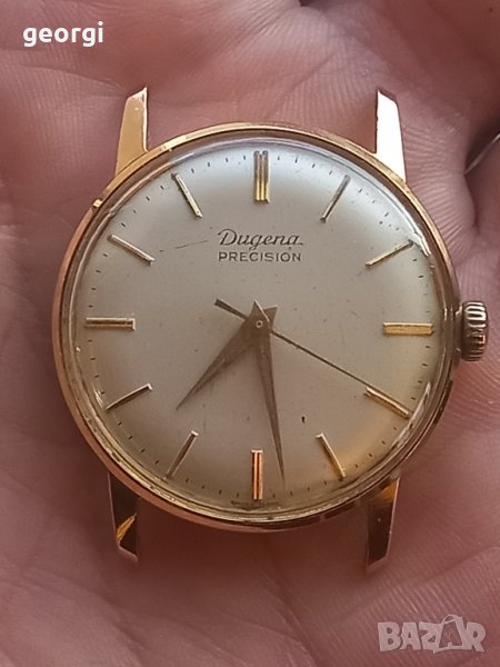 швейцарски позлатен часовник Dugena precision , снимка 1
