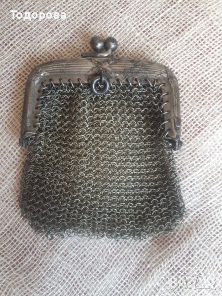 Метално старинно малко дамско портмоне, снимка 1