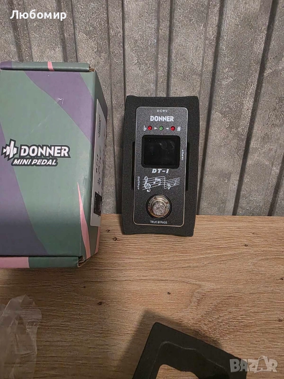 Хроматичен тунер Donner DT-1 – педал за китара и бас (чисто нов), снимка 1