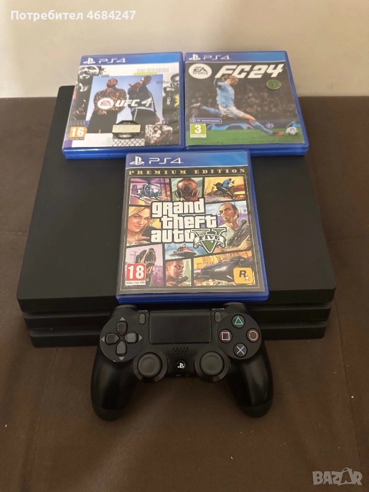 PS4 pro 1TB + 3 игри , снимка 1