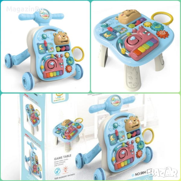 Проходилка за бутане и Масичка активити център 2в1 Baby Walker, С музика и светлини

, снимка 1