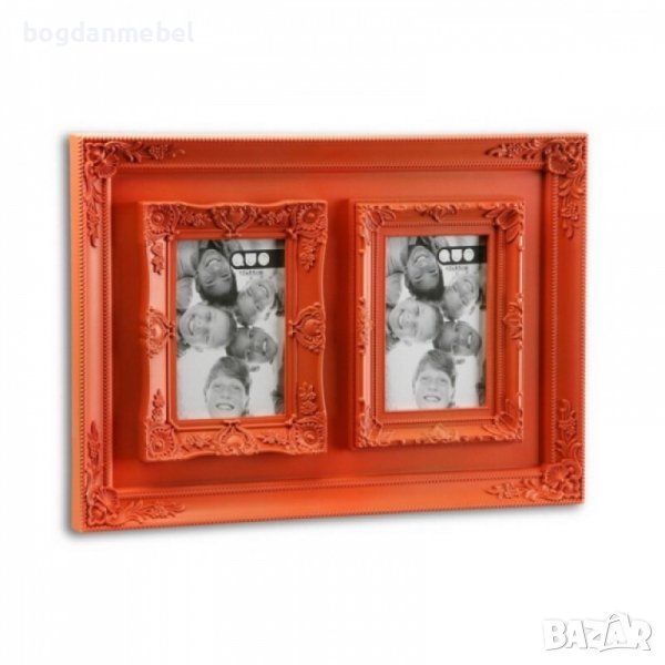 Рамка за снимки Двоен полипропилен (10 x 15 cm) - Оранжев, снимка 1