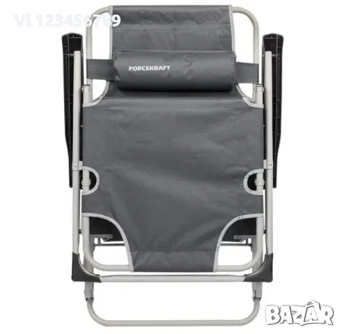 Сгъваем Усилен Шезлонг с подлакътник и възглавница , снимка 5 - Къмпинг мебели - 53878243