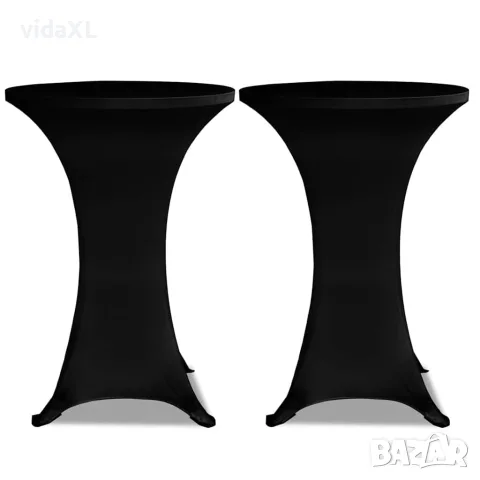 vidaXL Покривки за коктейлни маси, Ø80 см, черни, еластични, 4 бр, снимка 2 - Покривки за маси - 56146516