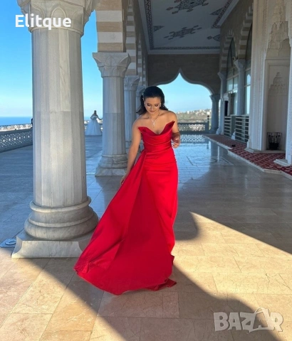 ⭐️Дълги сатенени рокли с цепка, снимка 2 - Рокли - 53195491