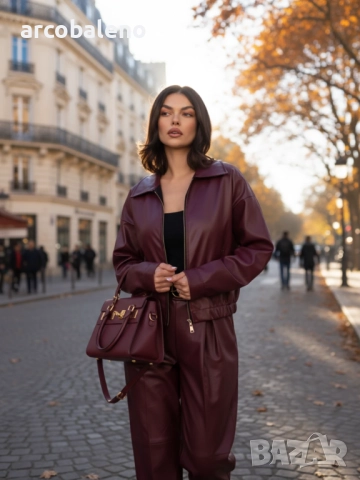 Дамско яке от еко кожа с цип, 5цвята , снимка 2 - Якета - 52162915