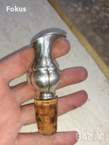 Стар антикварен дебело посребрен декантер бутилка Арт Деко, снимка 6 - Антикварни и старинни предмети - 53357962