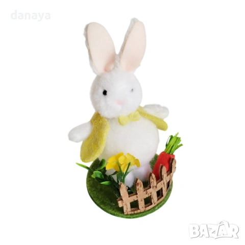 6511 Великденска декорация Зайче в градинка, 12 см, снимка 6 - Декорация за дома - 53957172