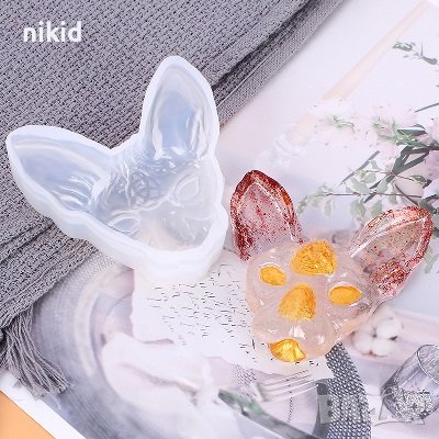 Глава Котка дълги уши коте силиконов молд форма фондан смола декор шоколад гипс, снимка 4 - Форми - 42275540