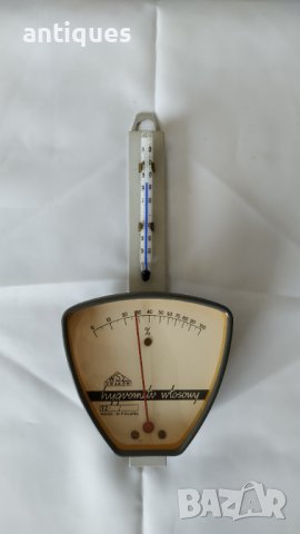 Стар метален уред - термометър и хигрометър - WSZ KRAKOW - Made in Poland, снимка 5 - Антикварни и старинни предмети - 37002551