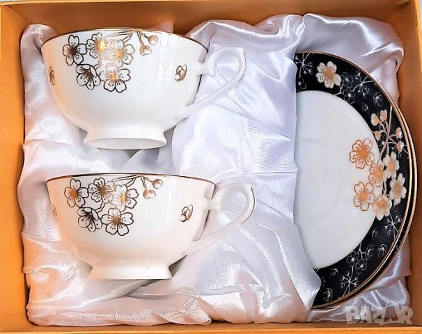 Костен порцелан чаши за двама за кафе, чай или капучино, снимка 10 - Романтични подаръци - 27726381