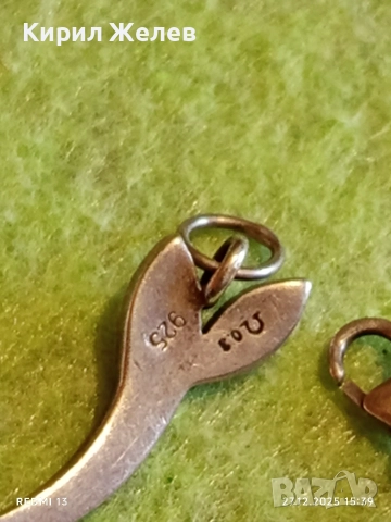 Сребърна гривна с МАРКЕЗИТ във формата на листа ювелирна изработка 43840, снимка 6 - Гривни - 52913016