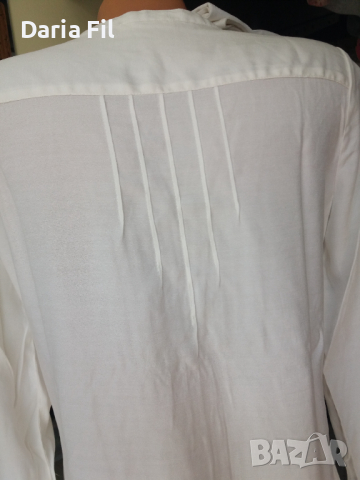 Красива бяла риза/блуза с дантела и копченца на бюста, снимка 5 - Ризи - 36562446