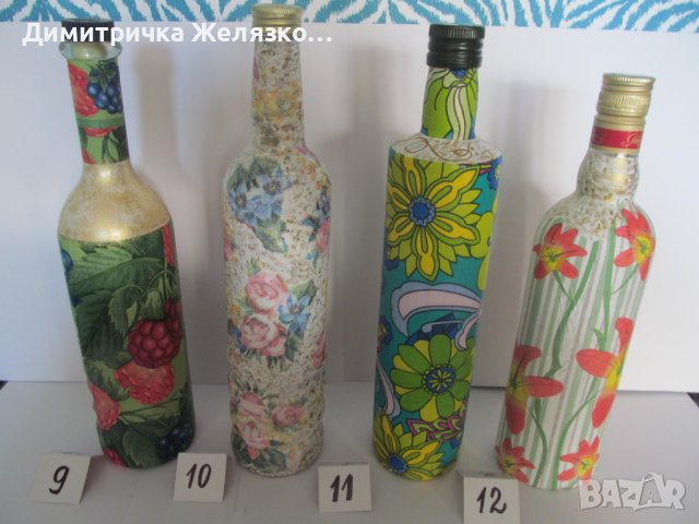 Бутилки декупаж, снимка 3 - Декорация за дома - 19549925