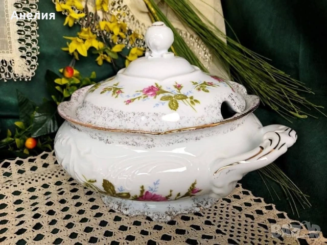 Wawel Poland красота седеф с рози, снимка 6 - Чаши - 54152570