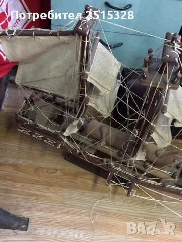 голям стар макет на кораб, снимка 3 - Колекции - 49621506