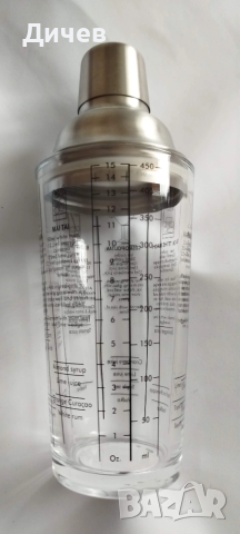 Нов шейкър за шотове и коктейли от стъкло с рецепти